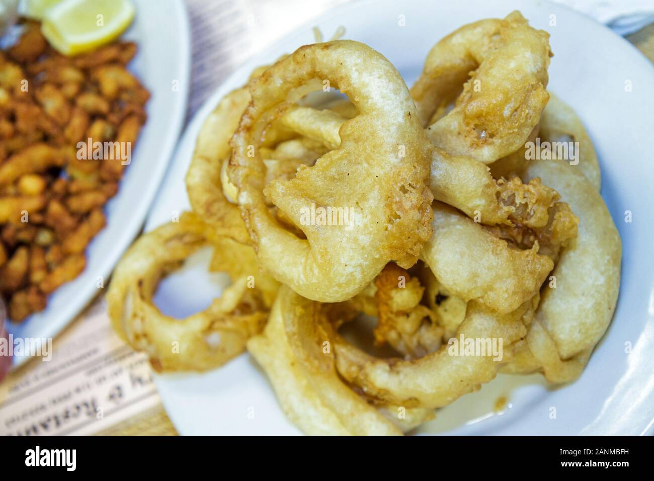 Florida Dania Beach,Grandpa's Bakery and &,restaurant restaurants food dining eating out cafe cafes bistro,fried onion rings,visitors travel traveling Stock Photo