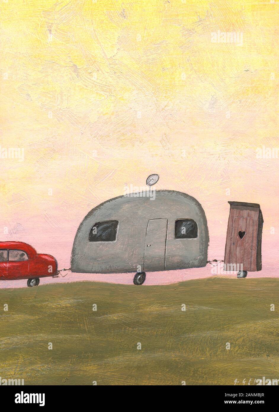 Campingurlaub - Camping Stock Photo