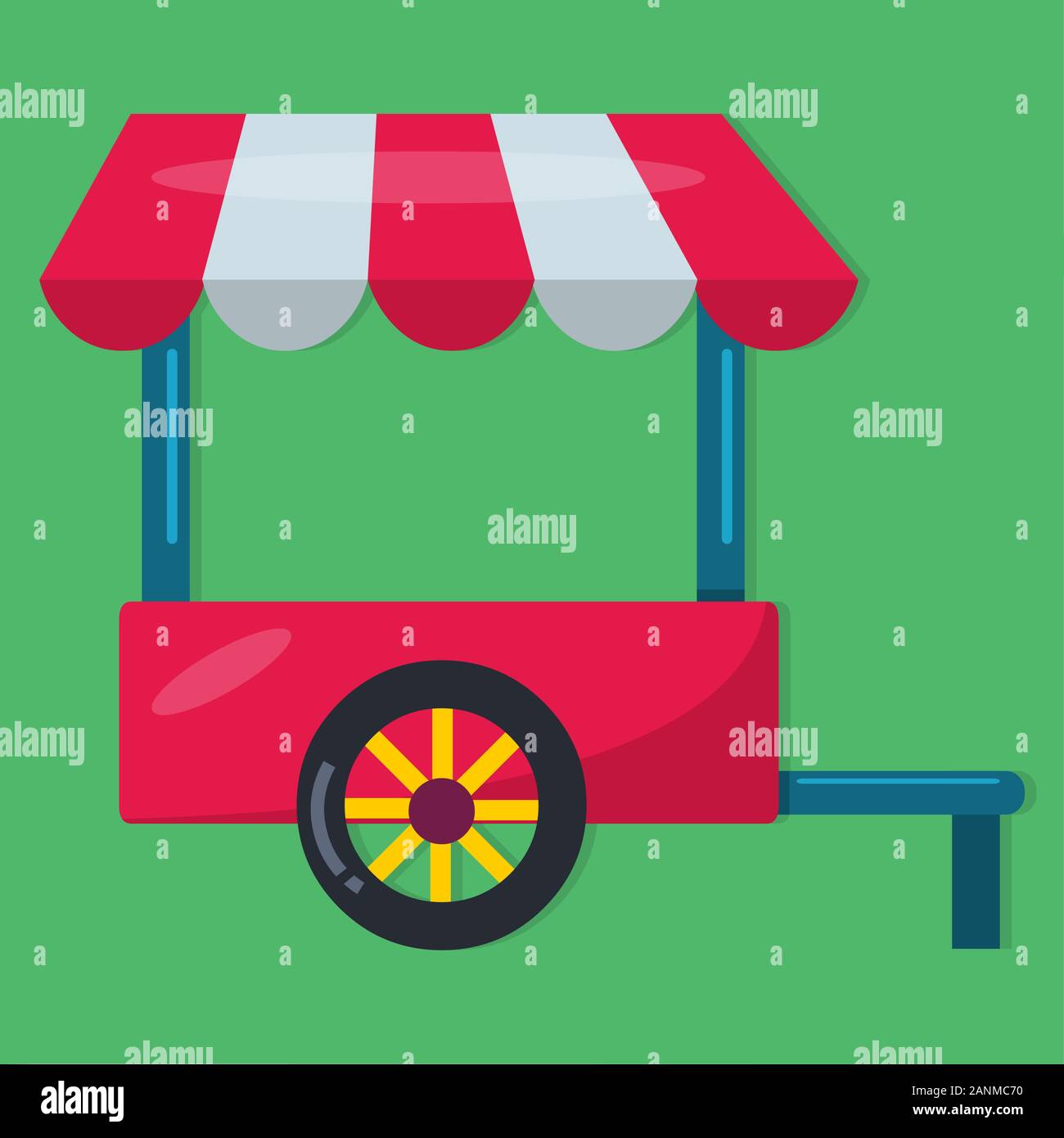street food trolley cart isolated vector illustration symbol Stock Vector