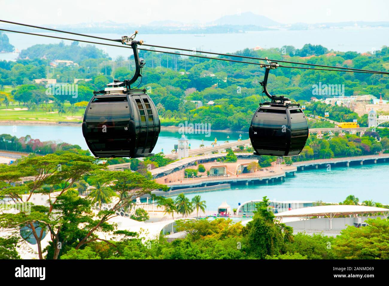 Cable Cars in Sentosa Singapore Stock Photo Alamy