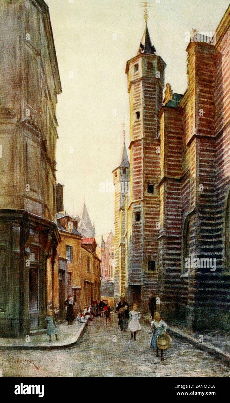 The Vielle Boucherie - Antwerp, Belgium, circa 1907 Stock Photo