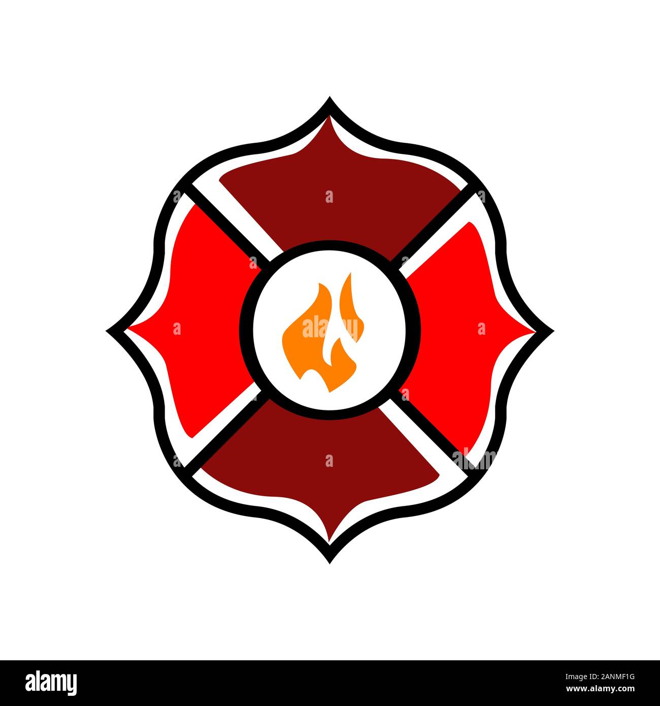 custom emblem fire protection concept firefighter logo vector design symbol Stock Vector
