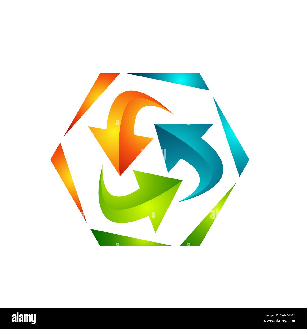 3d Recycling Logo Symbol 3 Arrows Recycle Signs Vector Illustration Concept Stock Vector Image Art Alamy