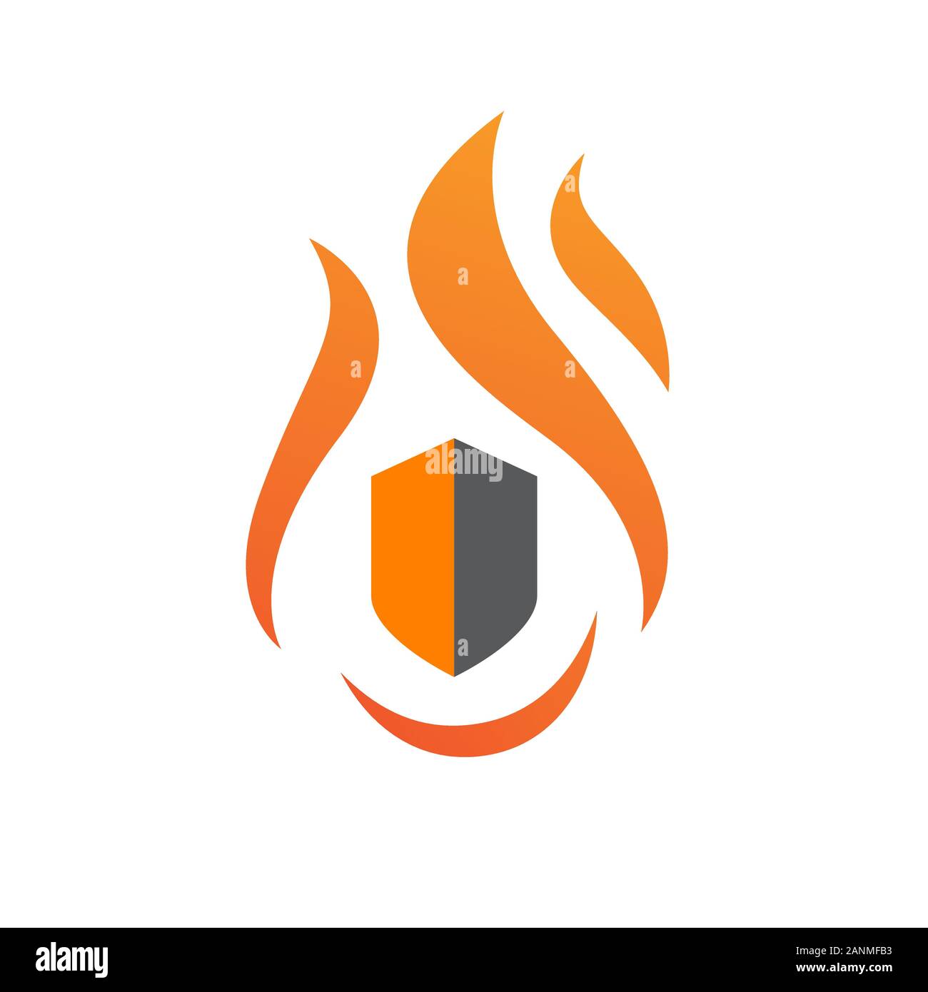 shield and fire protection concept custom firefighter logo vector design symbol Stock Vector