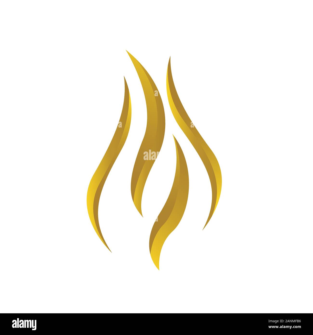 gold fire flames logo vector design icons elements Stock Vector Image