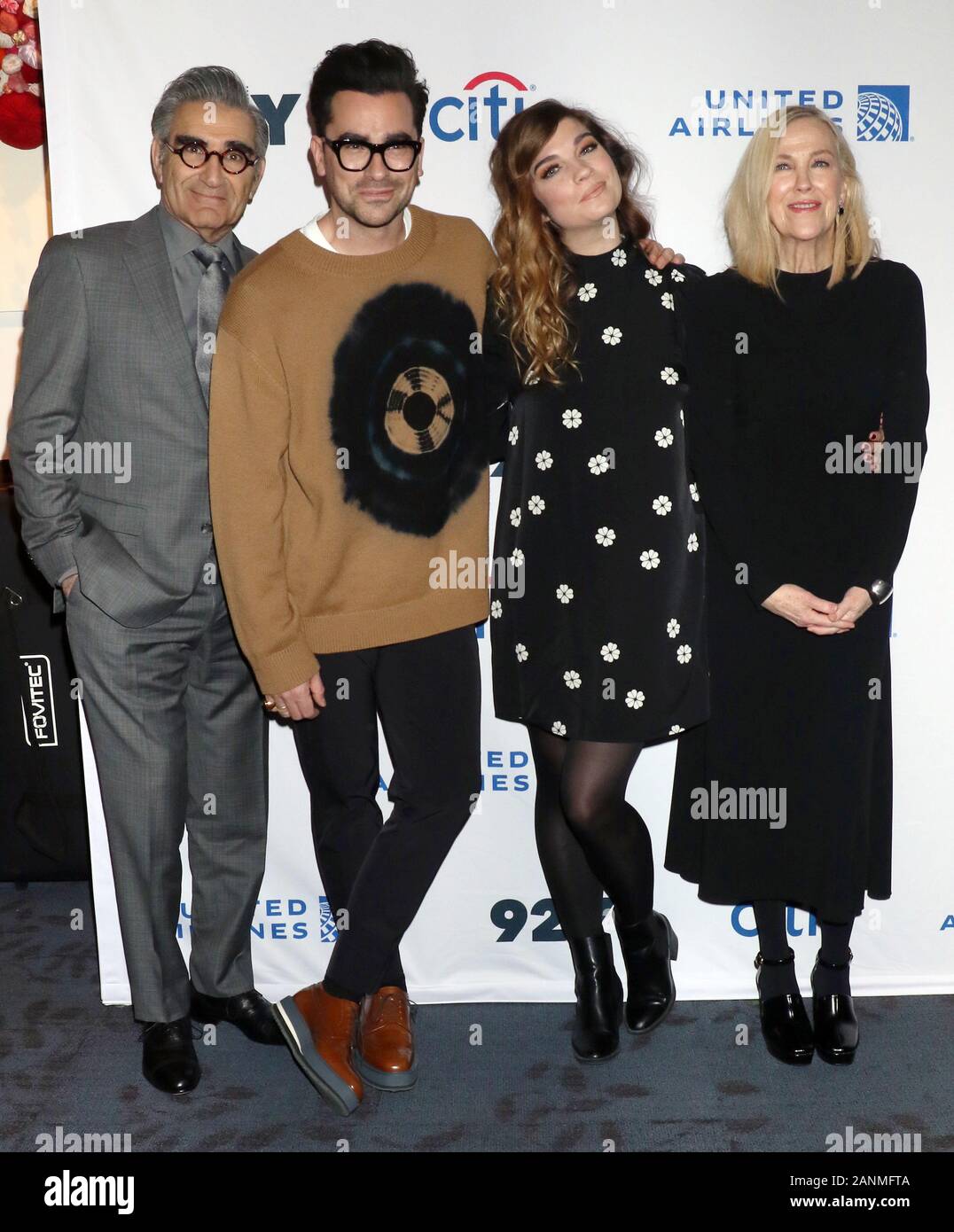 New York, NY, USA. 17th Jan, 2020. Eugene Levy, Daniel Levy, Annie Murphy  And Catherine O'Hara at the Schitt's Creek Screening & Conversation at 92nd  Street Y on January 17, 2020 in