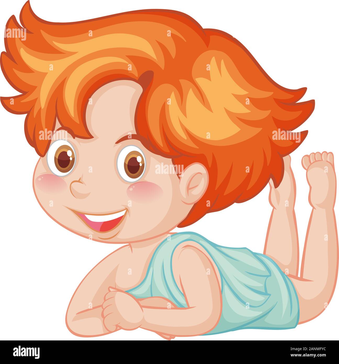 Cute boy smiling on white background illustration Stock Vector Image ...