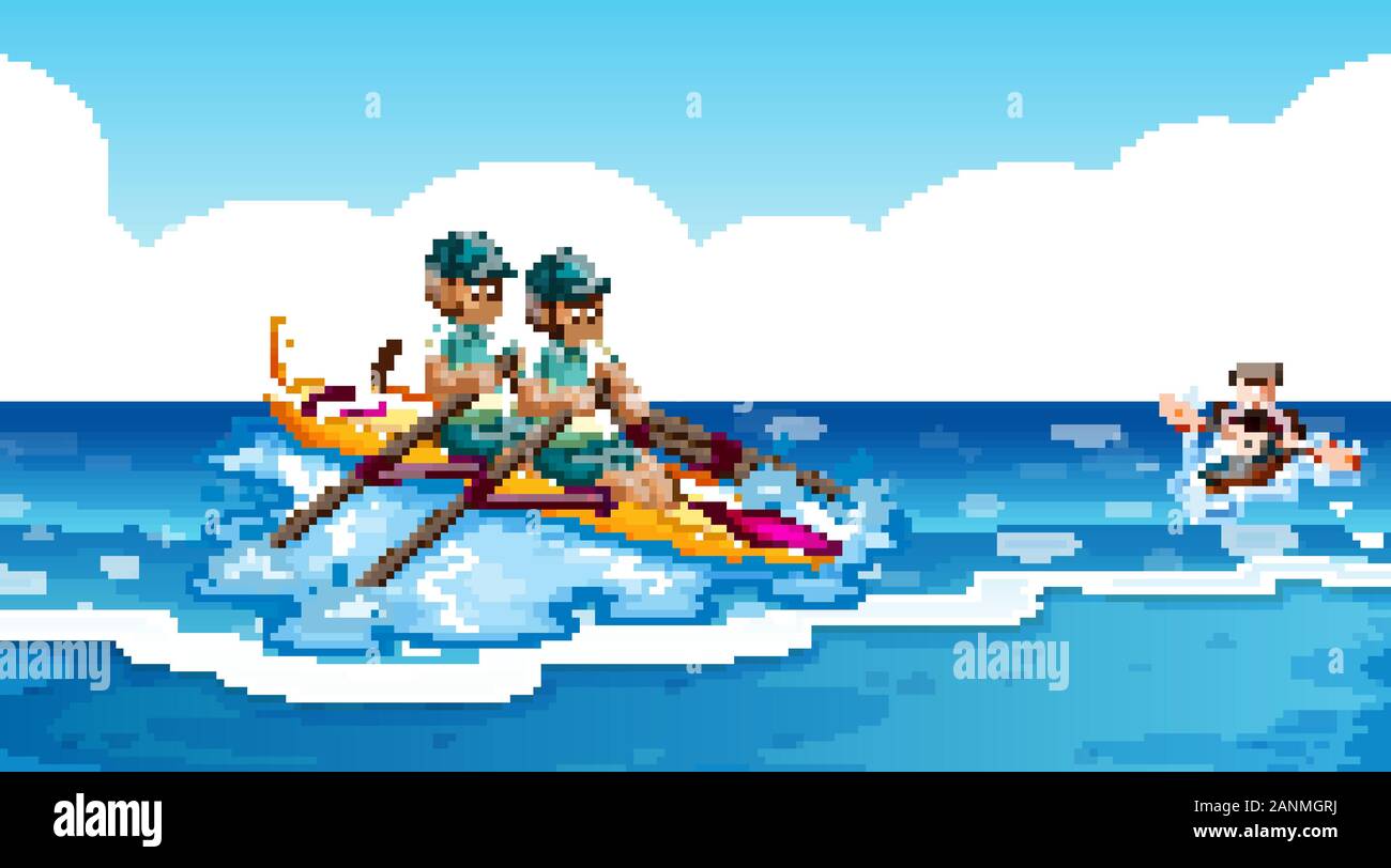 Rowing scene Stock Vector Images - Alamy