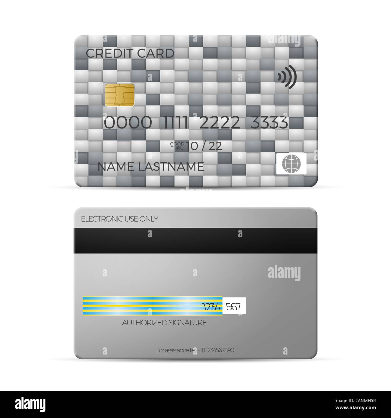 Credit card on a white background. Vector illustration Stock Photo - Alamy