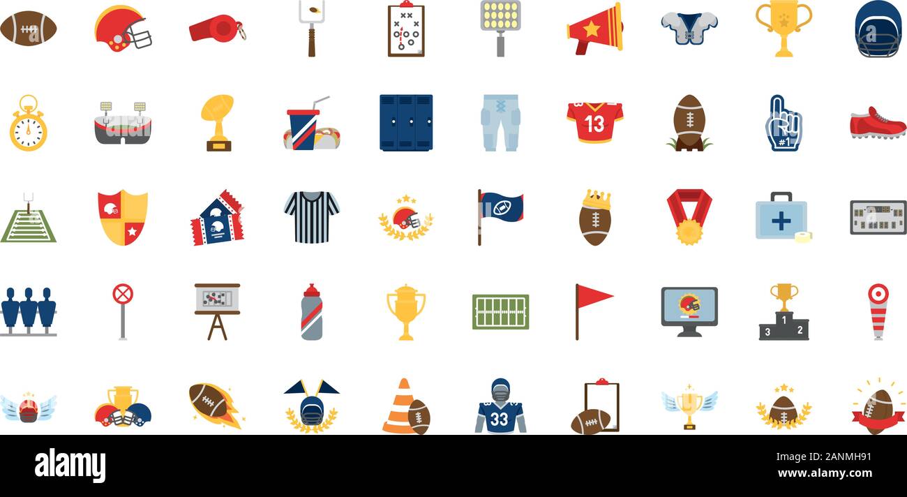 American football icon set vector design Stock Vector Image & Art - Alamy