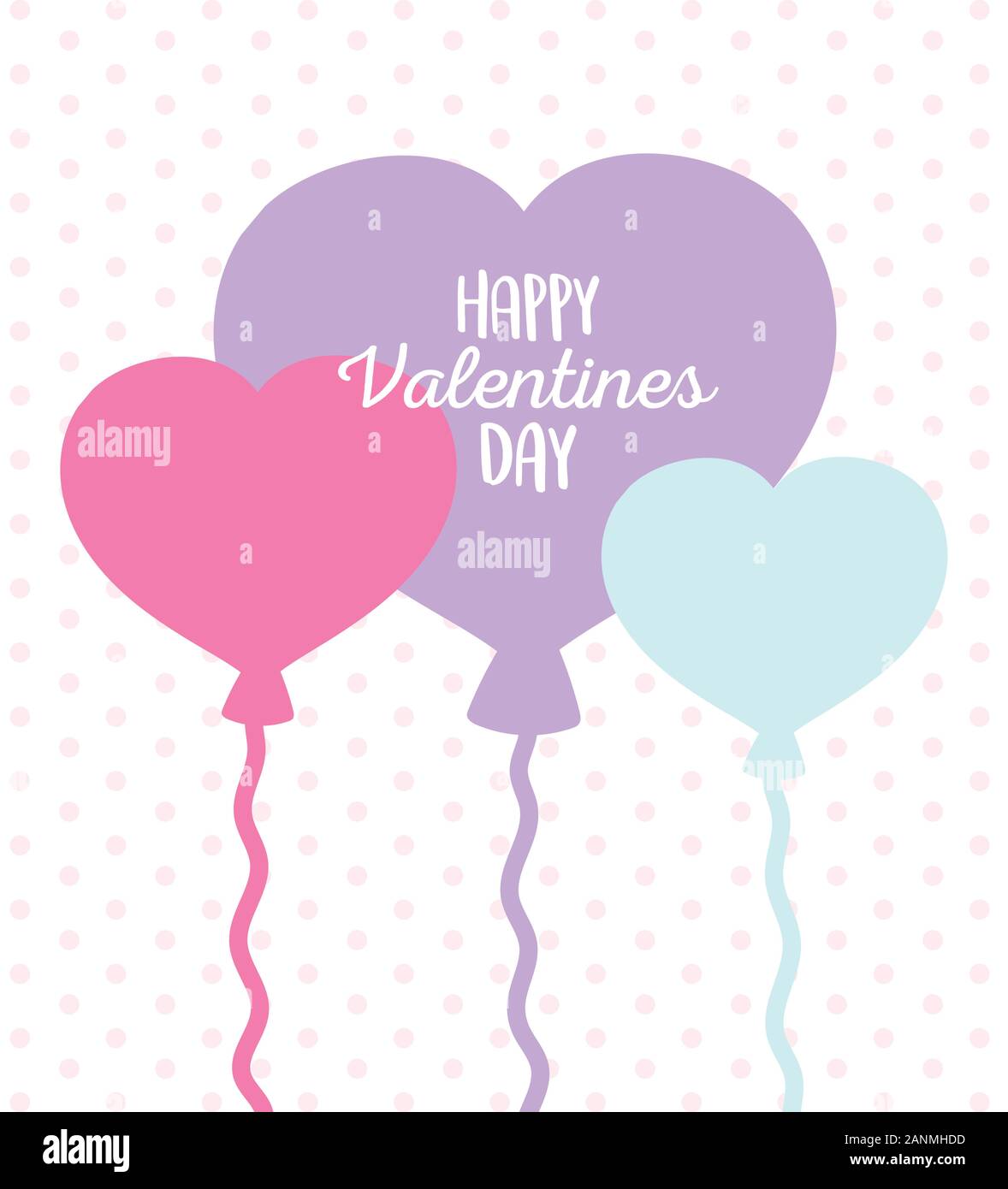 happy valentines day, decorative hearts shaped balloons vector ...