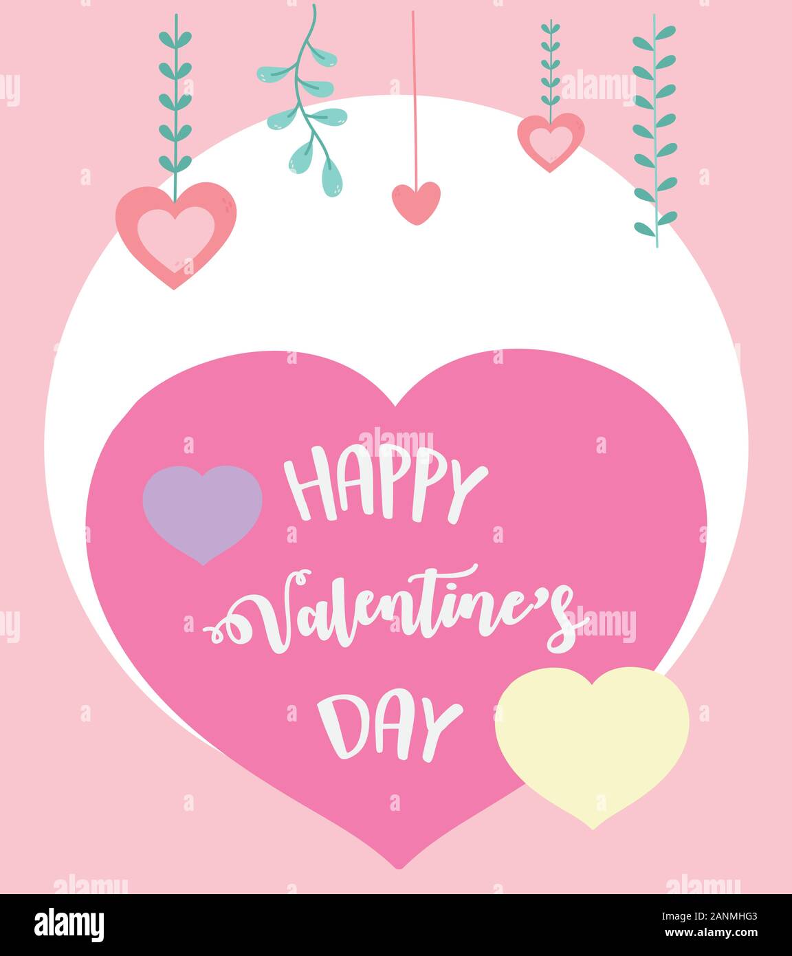 happy valentines day, hearts love romantic feelings icon vector ...