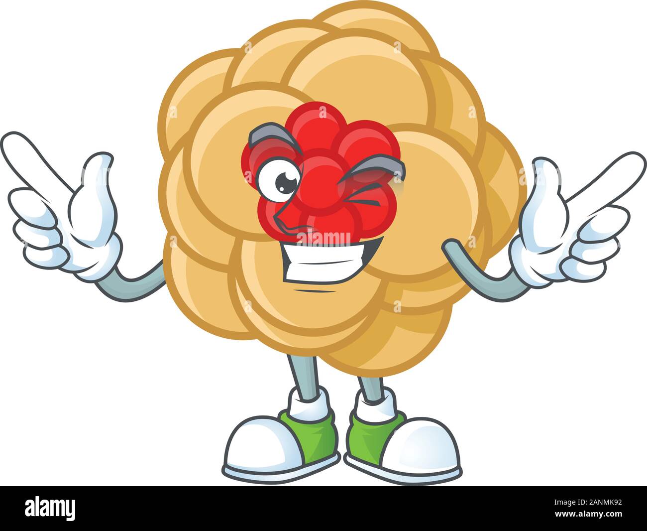 Funny face chinese gold flower cartoon character style with Wink eye ...
