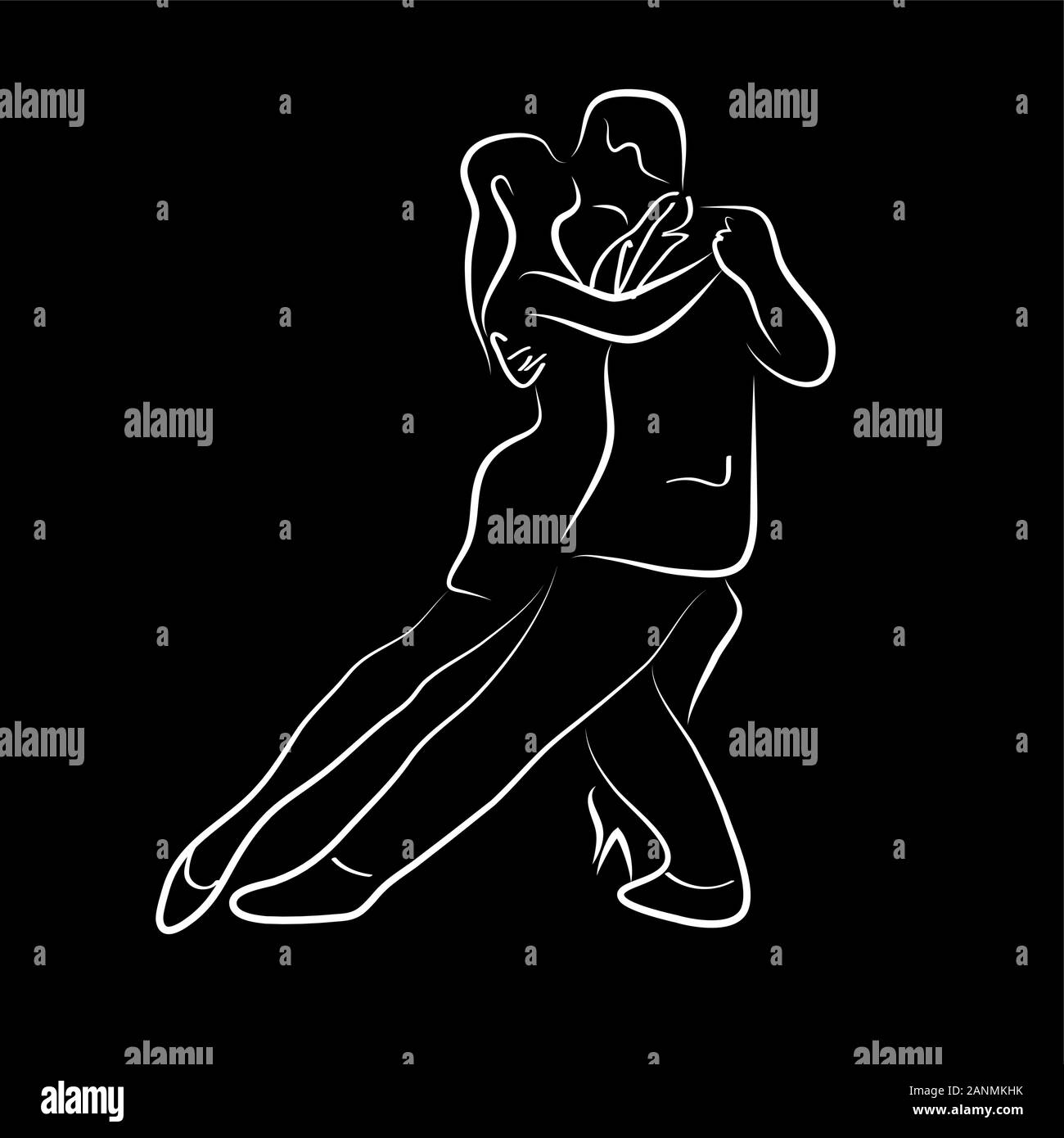 Vector illustration waltz and tango ballet Stock Vector