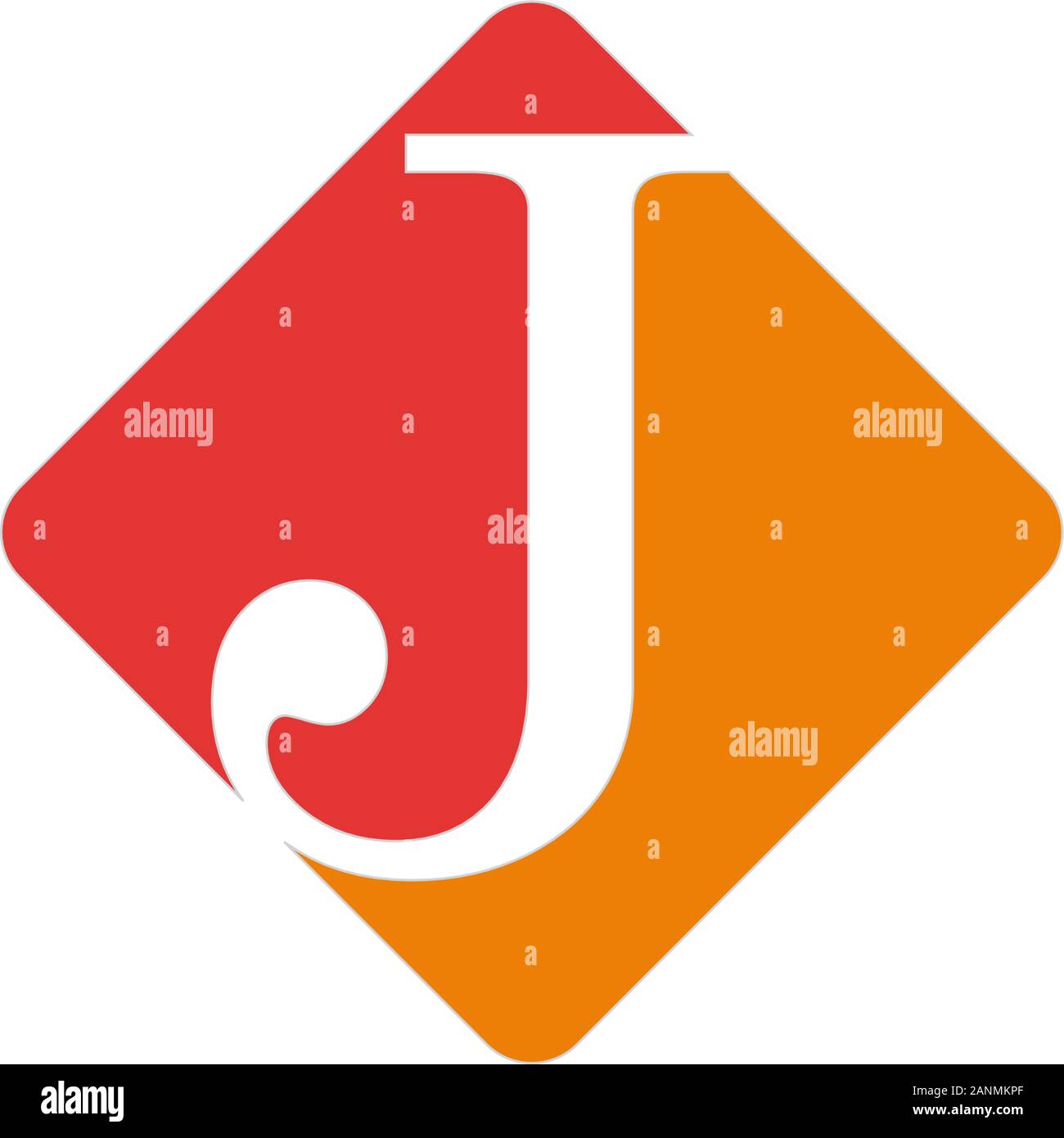 Vector color sign initial letter J Stock Vector