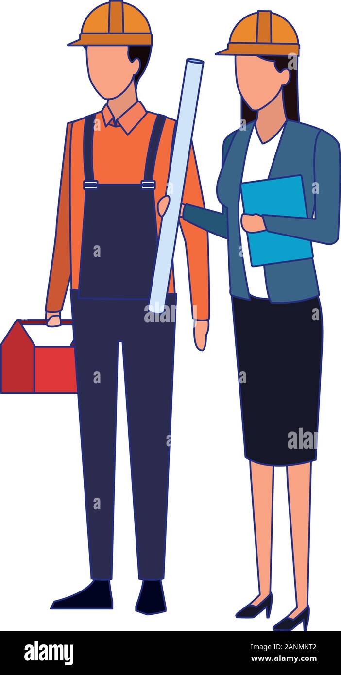 Beautiful woman builder in Stock Vector Images - Alamy