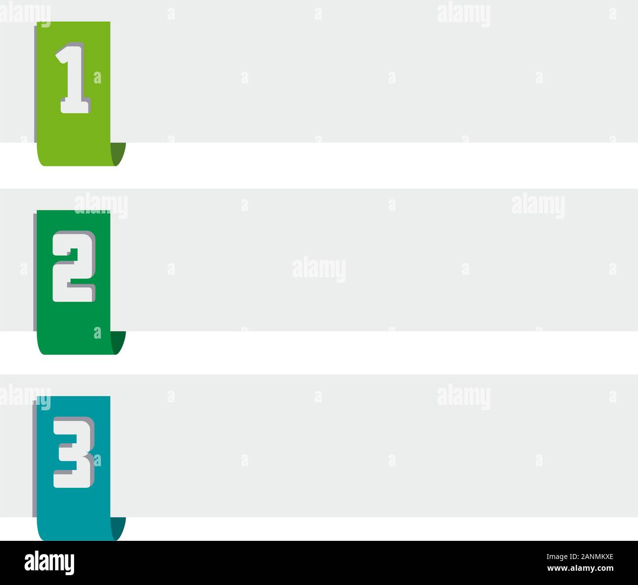Vector faq labels, three options with numbers Stock Vector