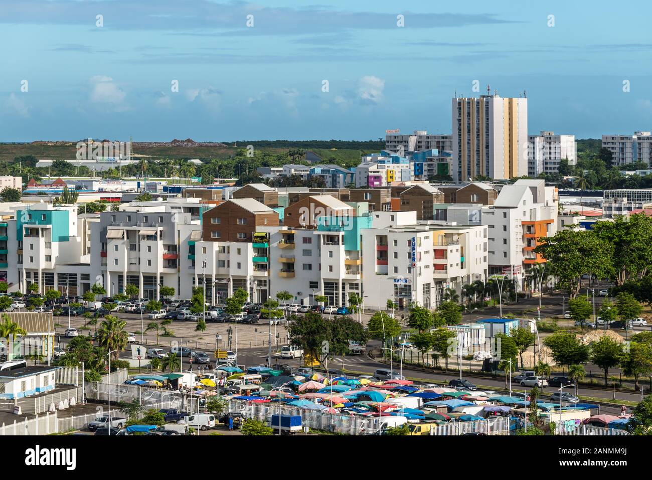 Pointe-a-Pitre, Guadeloupe - December 14, 2018: View of Pointe-a-Pitre from the cruise ship, Guadeloupe, an overseas region of France located in the L Stock Photo