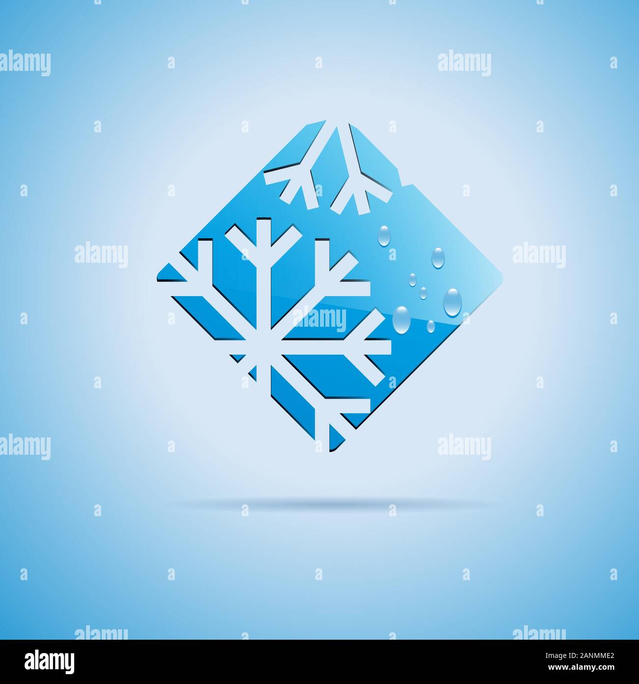 Square Vector sign Ice on white background Stock Vector