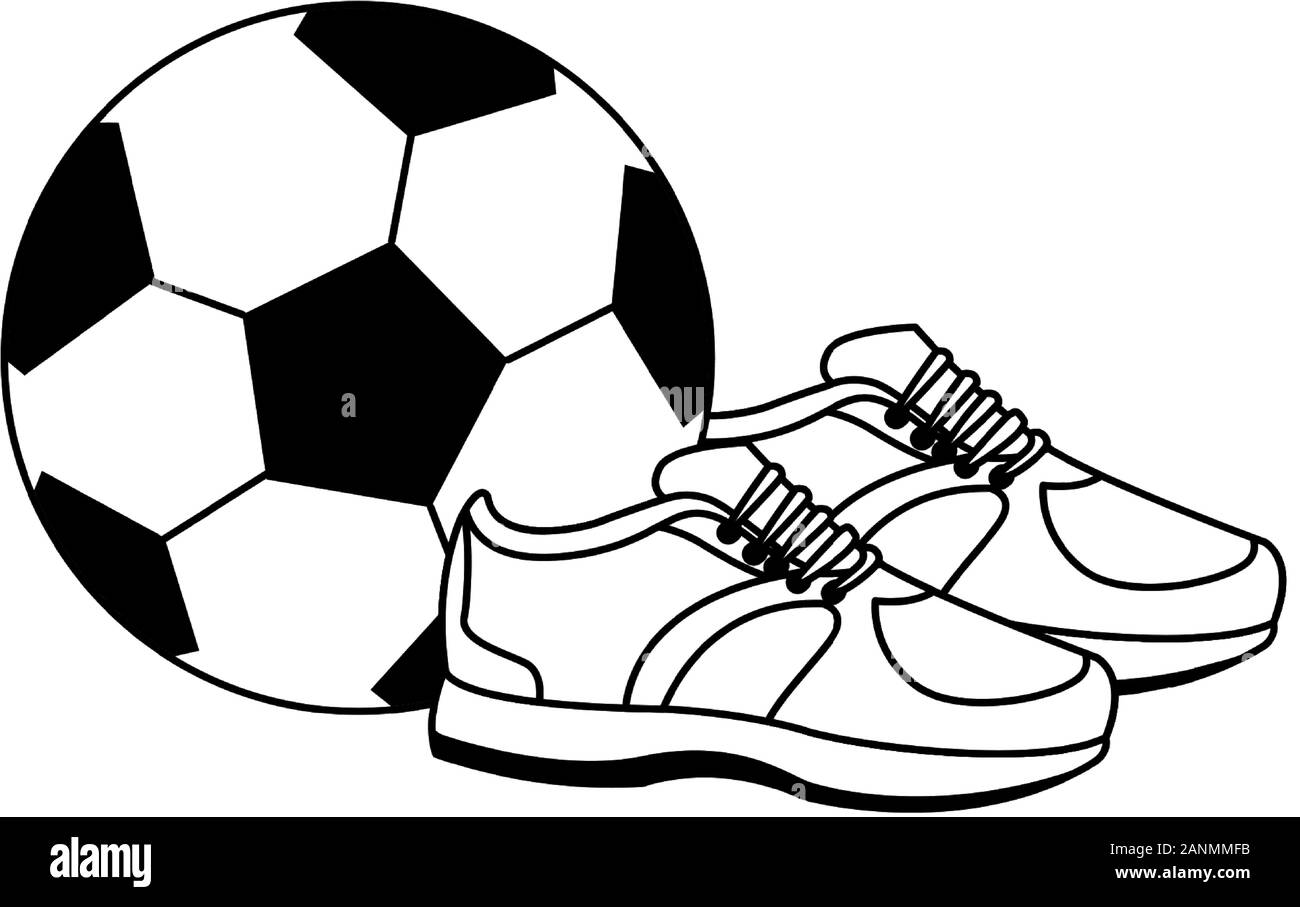 soccer ball and sport shoes icon Stock Vector Image & Art - Alamy