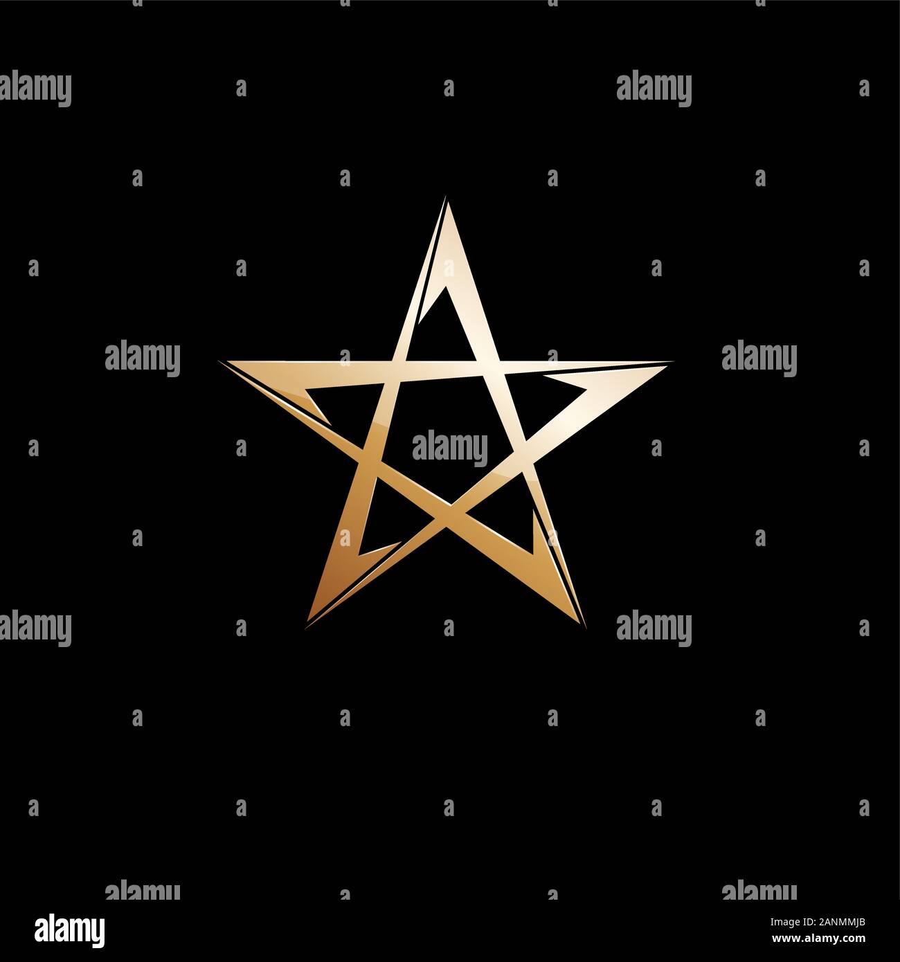 Vector sign golden star on black background Stock Vector Image & Art ...