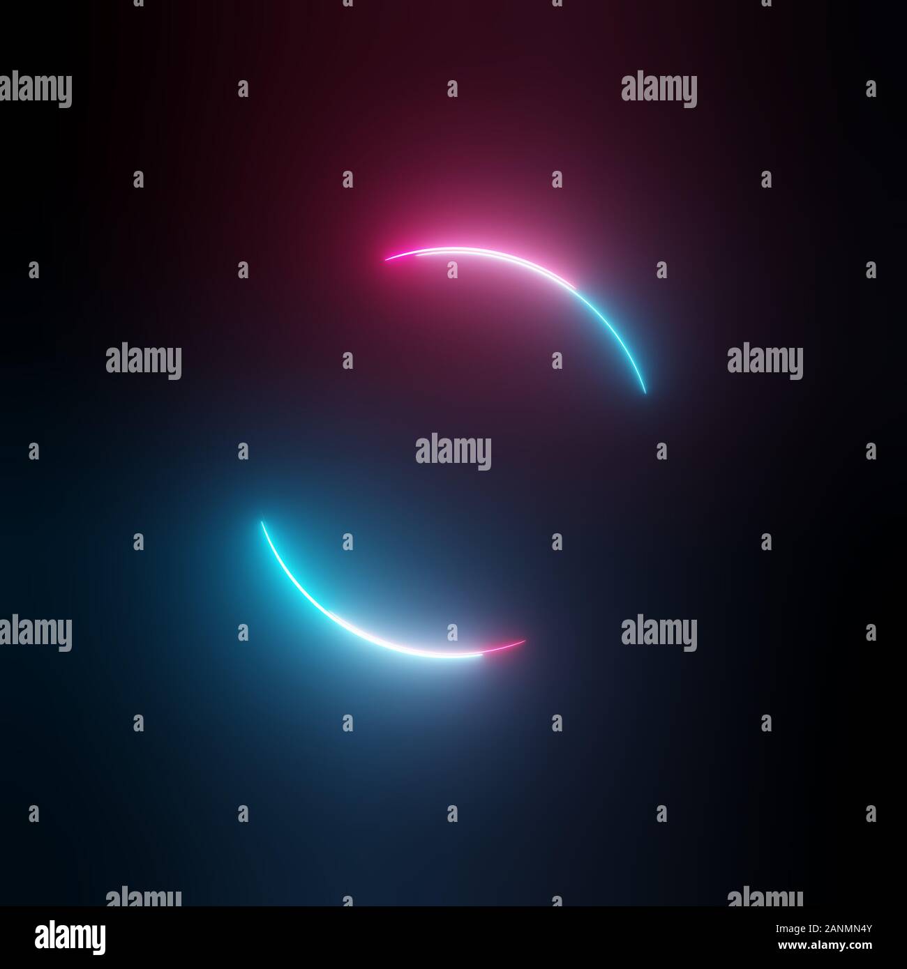 Neon light circle frame on dark background. 3D illustration Stock Photo ...