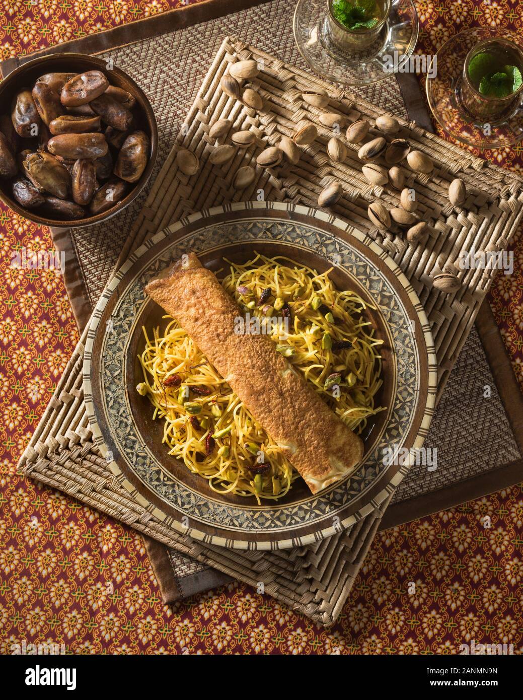 Balaleet. Traditional Arabic vermicelli dish. Middle East Food Stock Photo