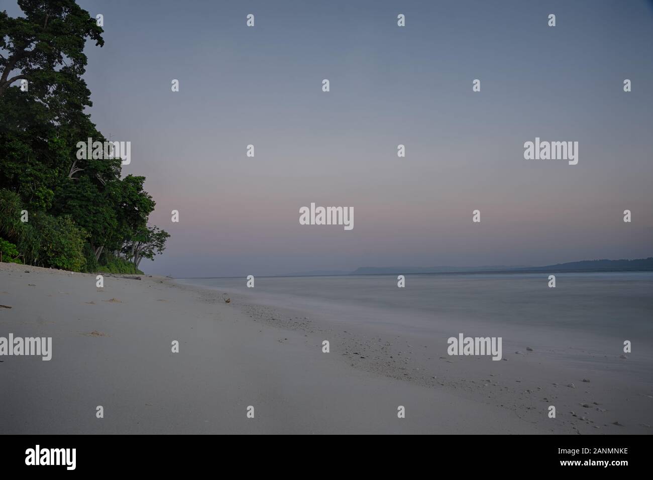 A beautiful landscape view of the sunrise from a beach shore of Neil Island of andaman and nicobar islands India Stock Photo