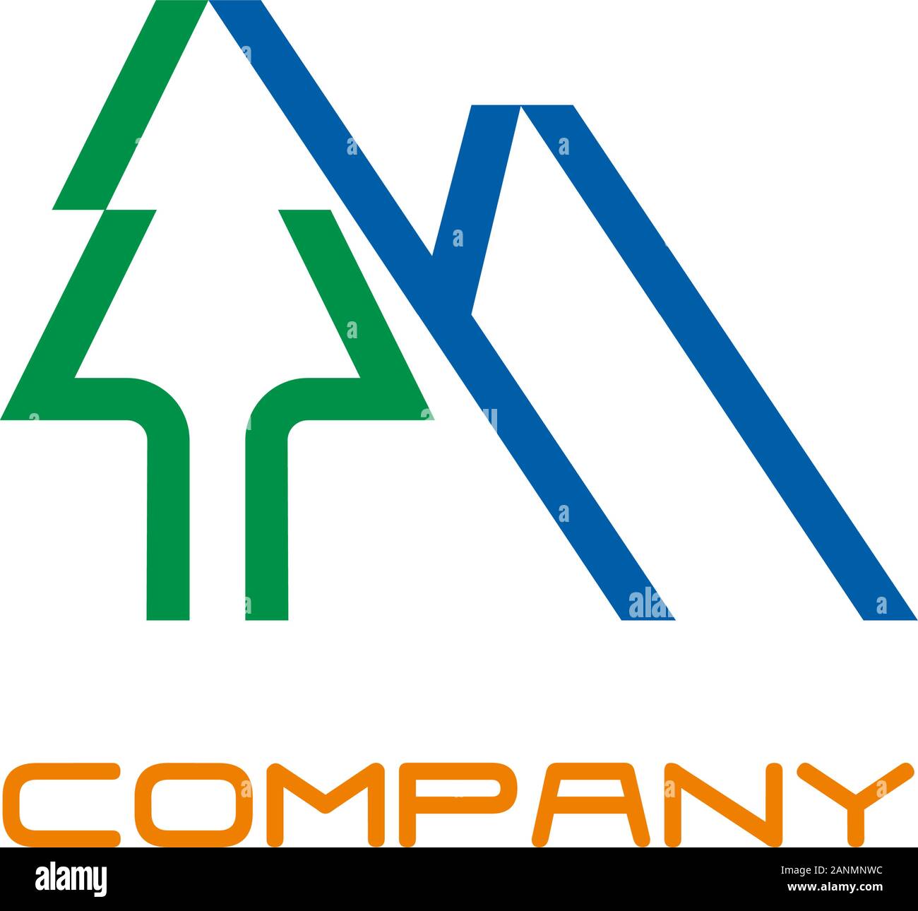 vector modern sign mountain Stock Vector