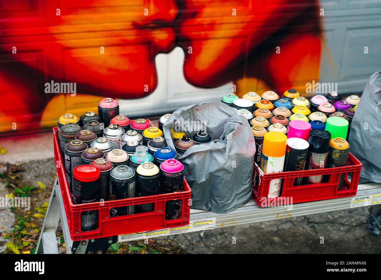 Spray paint dispenser in different colors in toronto Stock Photo Alamy