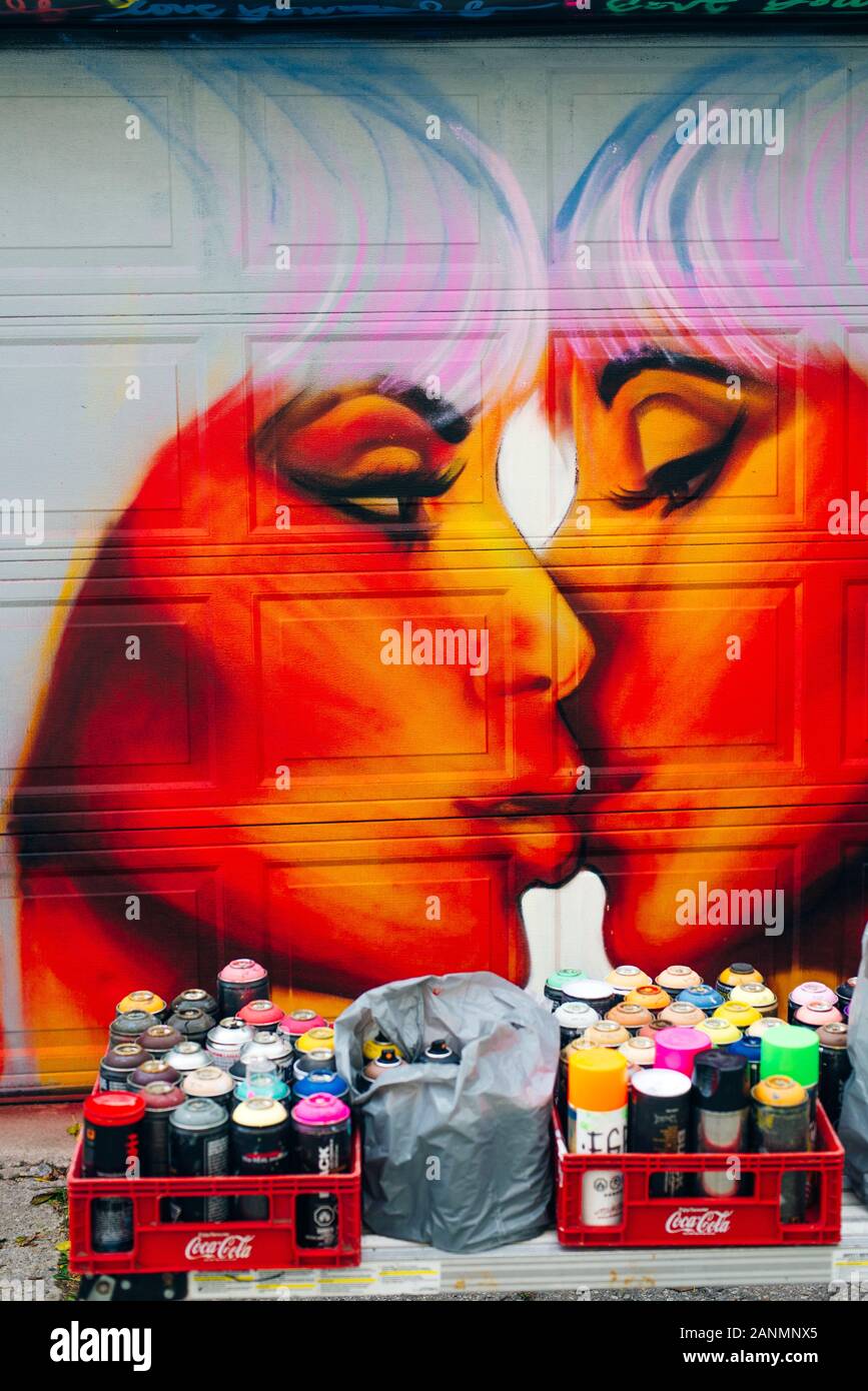 Spray paint dispenser in different colors in toronto Stock Photo Alamy