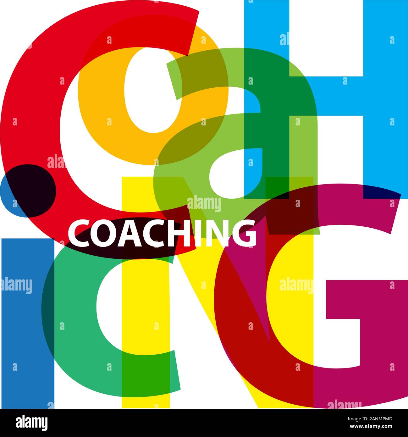 Vector coaching. Broken text Stock Vector