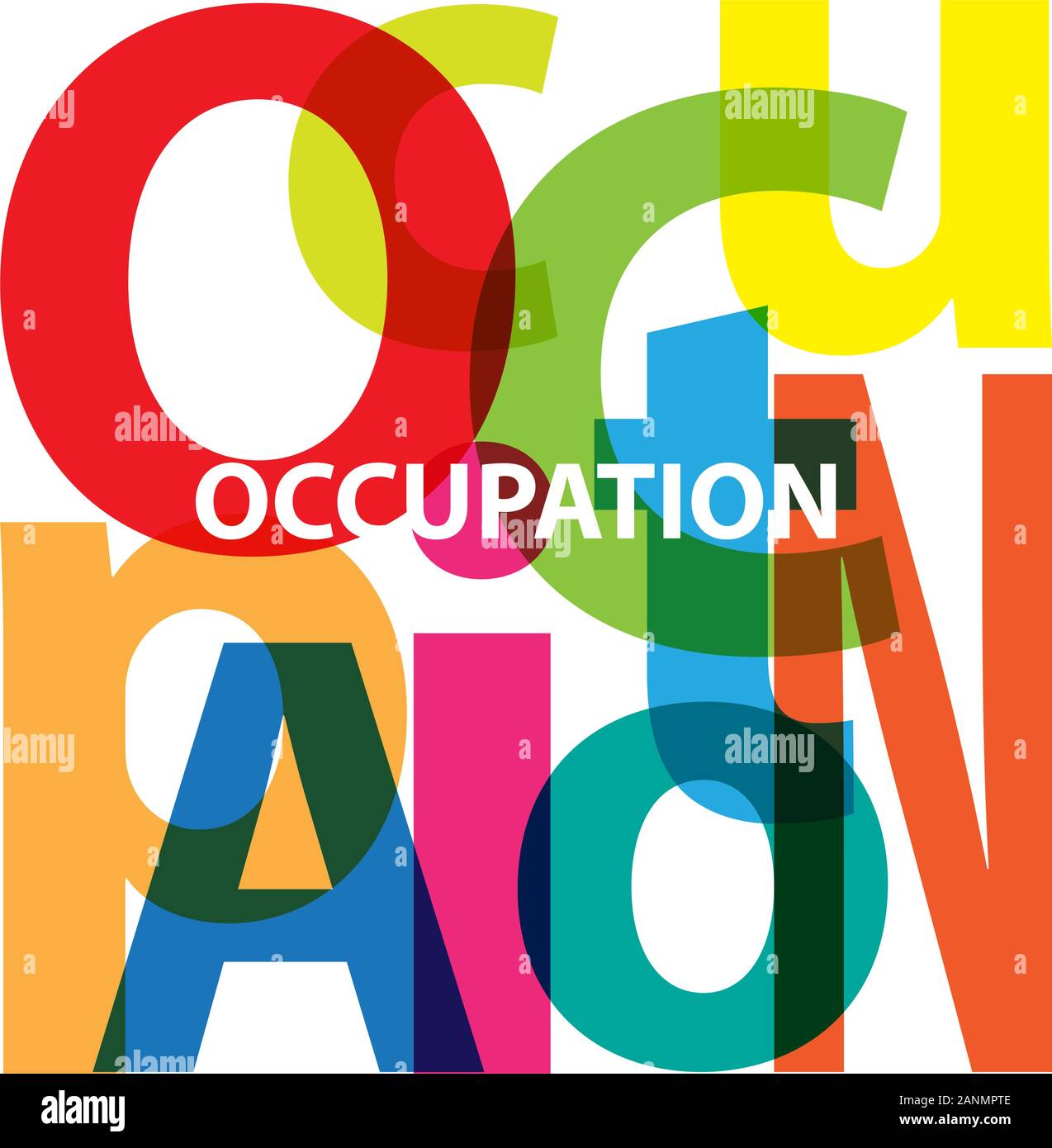 Vector Occupation. Broken text Stock Vector