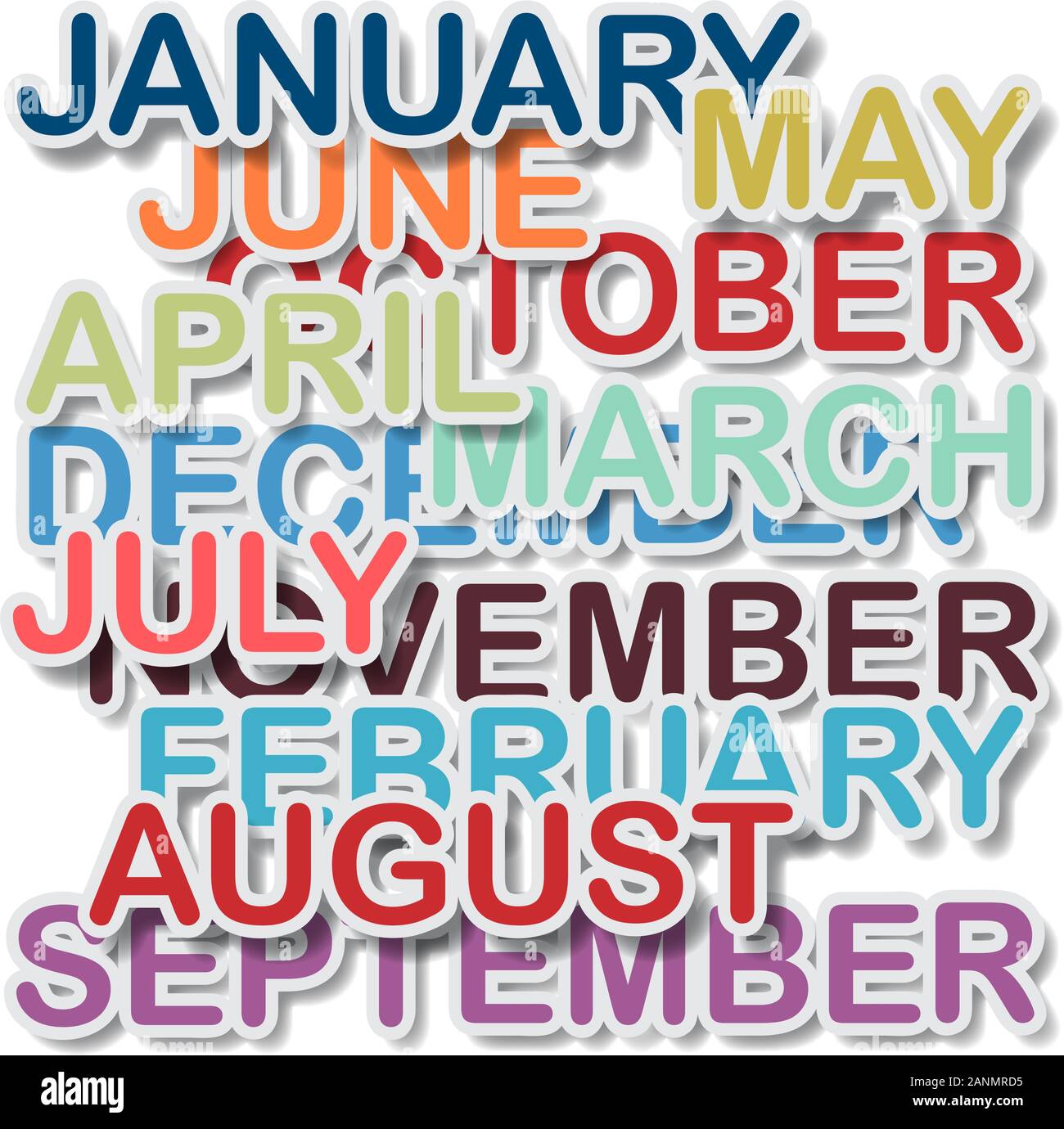 Vector Months background Stock Vector Image & Art - Alamy