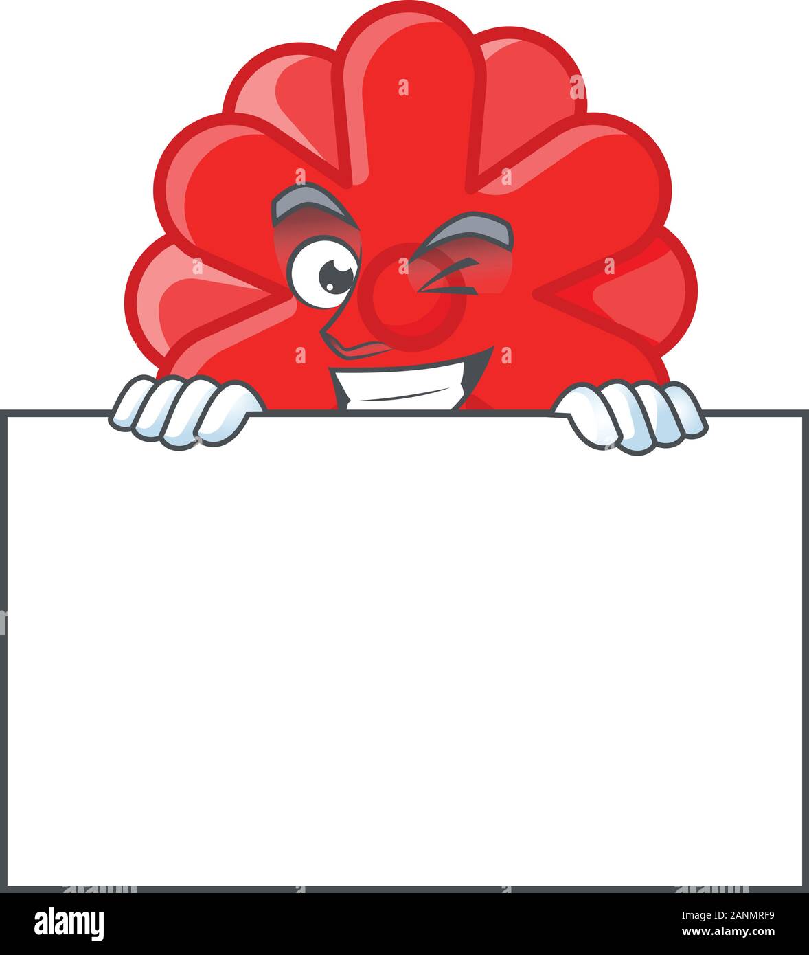Grinning face chinese red flower cartoon character style hides behind a ...
