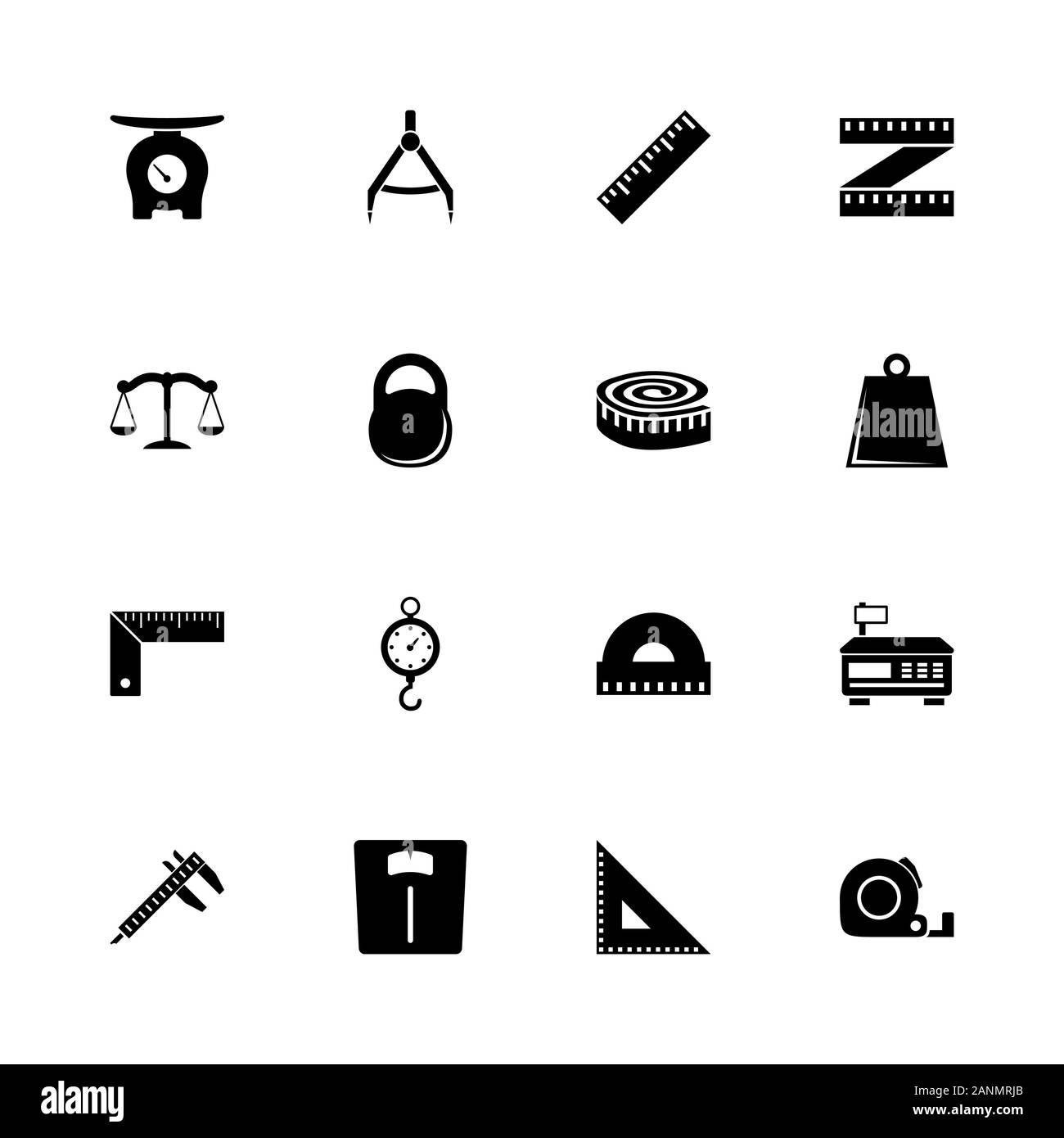 Scales Rulers icons Expand to any size Change to any colour. Flat Vector Icons Black