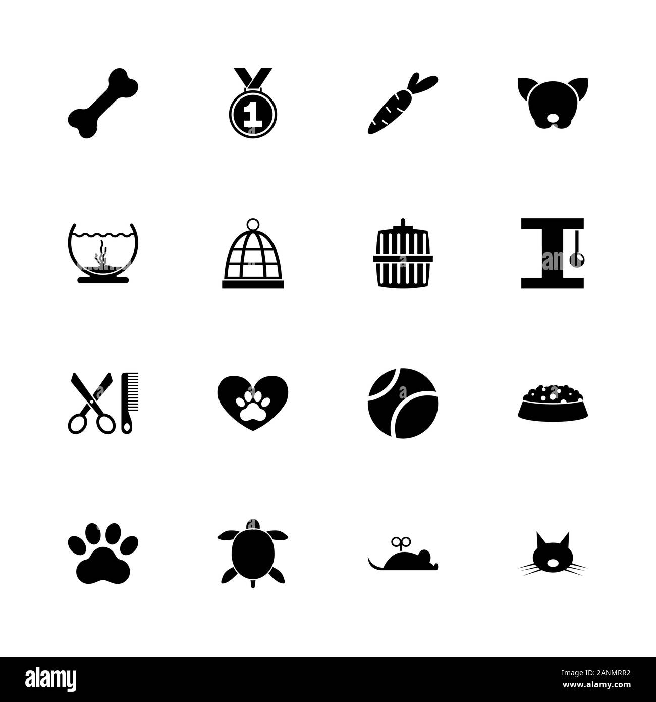 Pet icons - Expand to any size - Change to any colour. Flat Vector ...