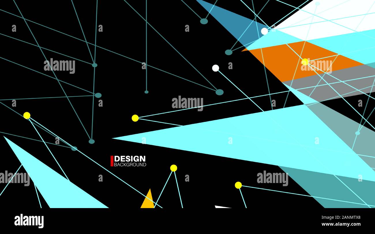 Abstract Polygonal Space Background with Connecting Dots and Lines ...