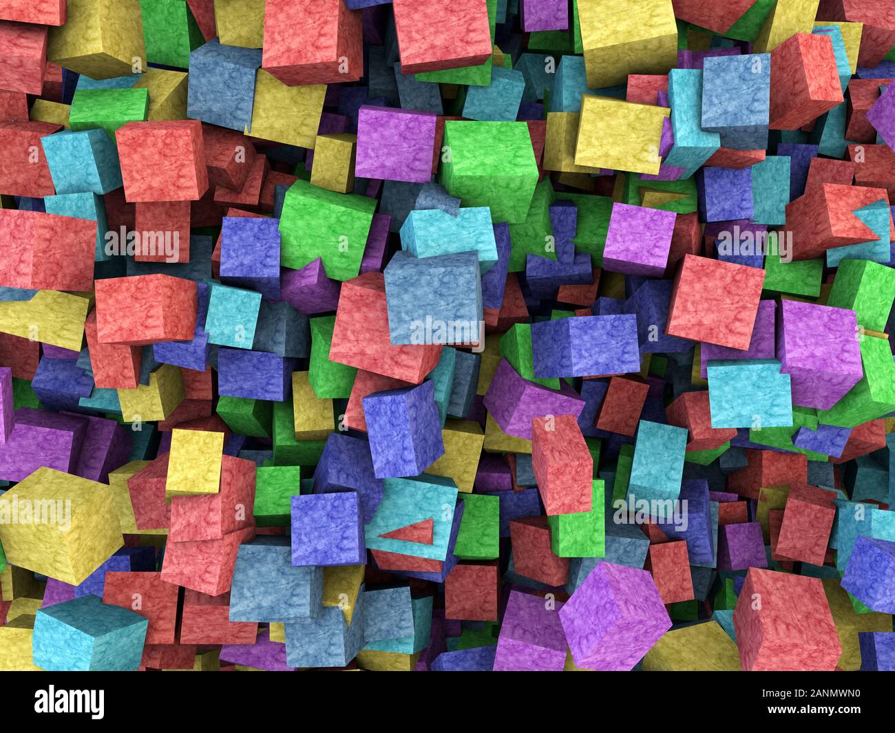 Contemporary abstract background of destroyed concrete cubes. 3D ...