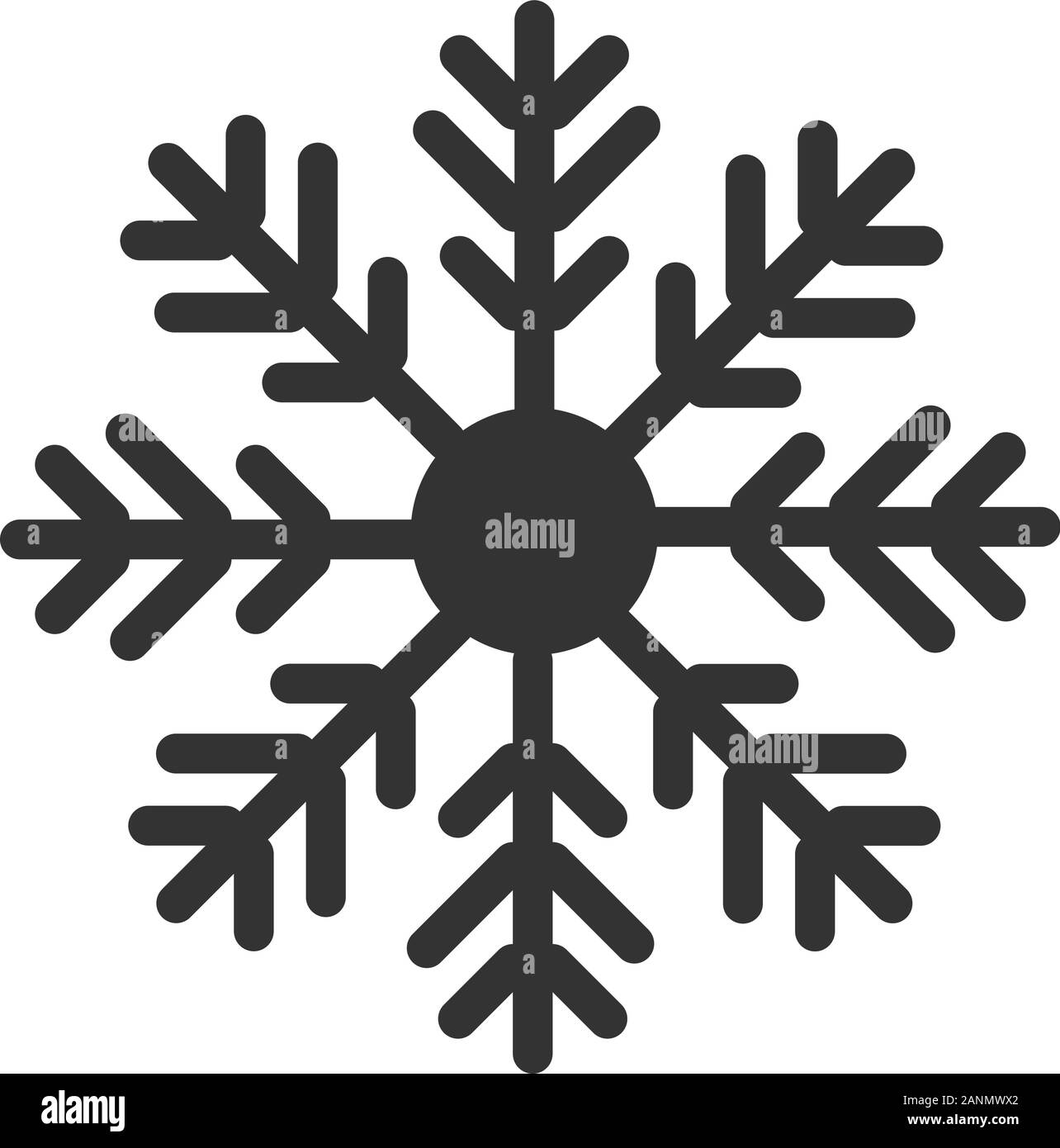 snowflake winter black isolated icon silhouette on white background ...