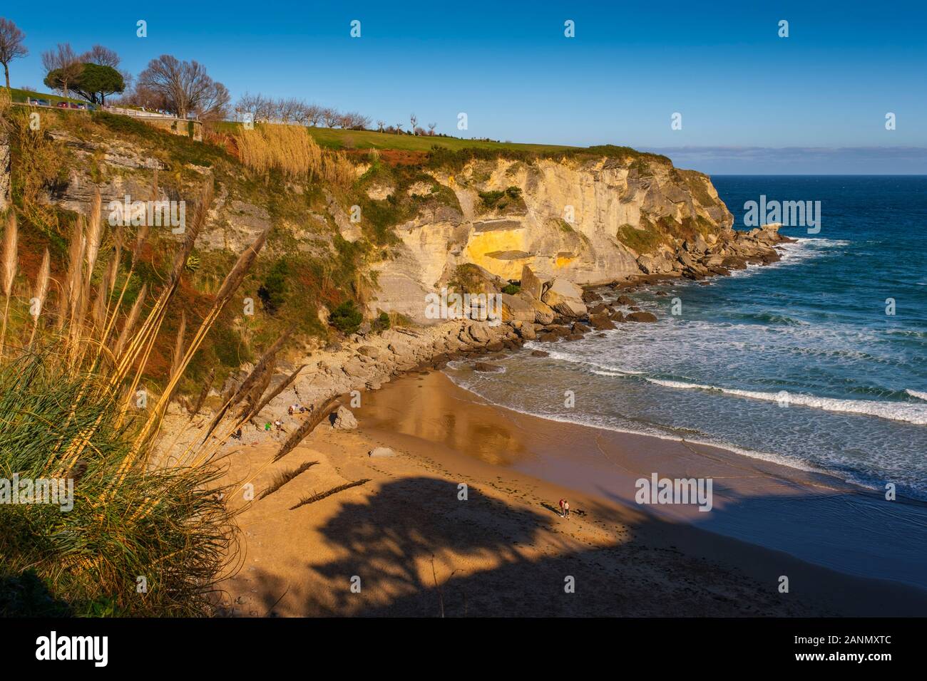 Mataleñas beach, Cabo Menor. Santander, Cantabrian Sea. Cantabria, north Spain. Europe Stock Photo