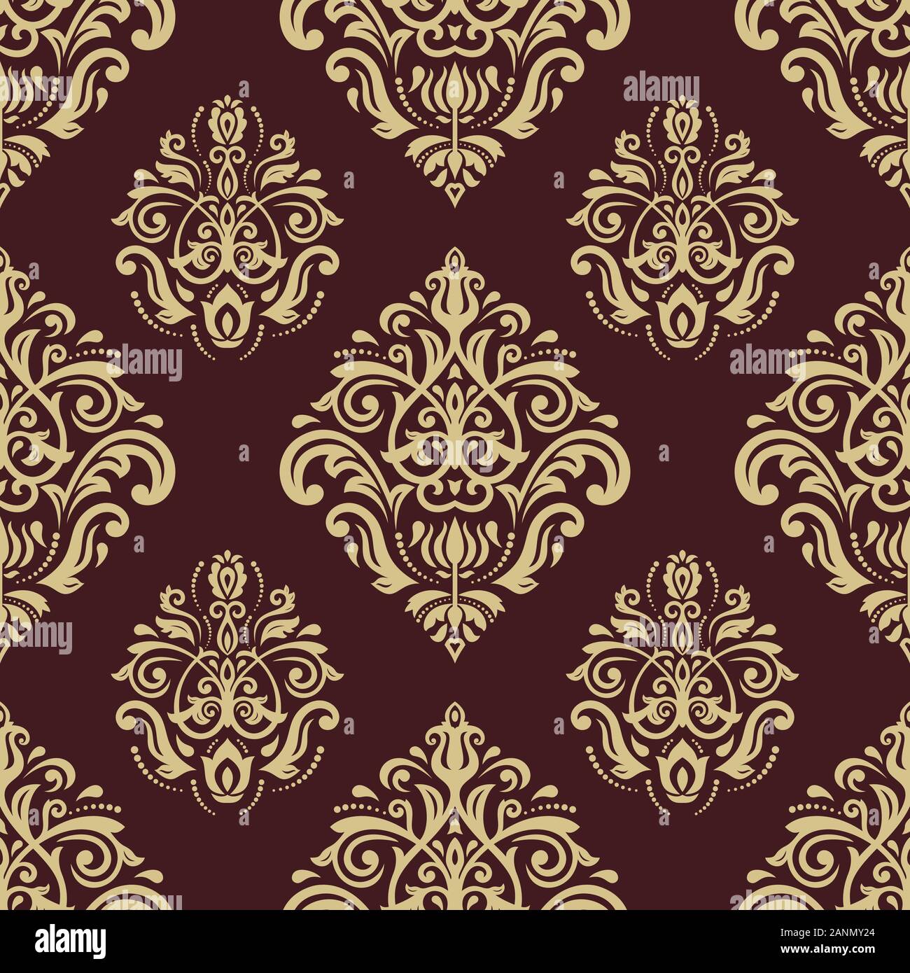 Damask Seamless Vector Pattern Stock Vector Image & Art - Alamy