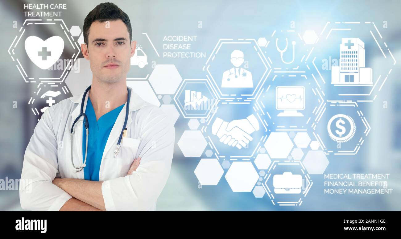 Medical Healthcare Concept Doctor In Hospital With Digital