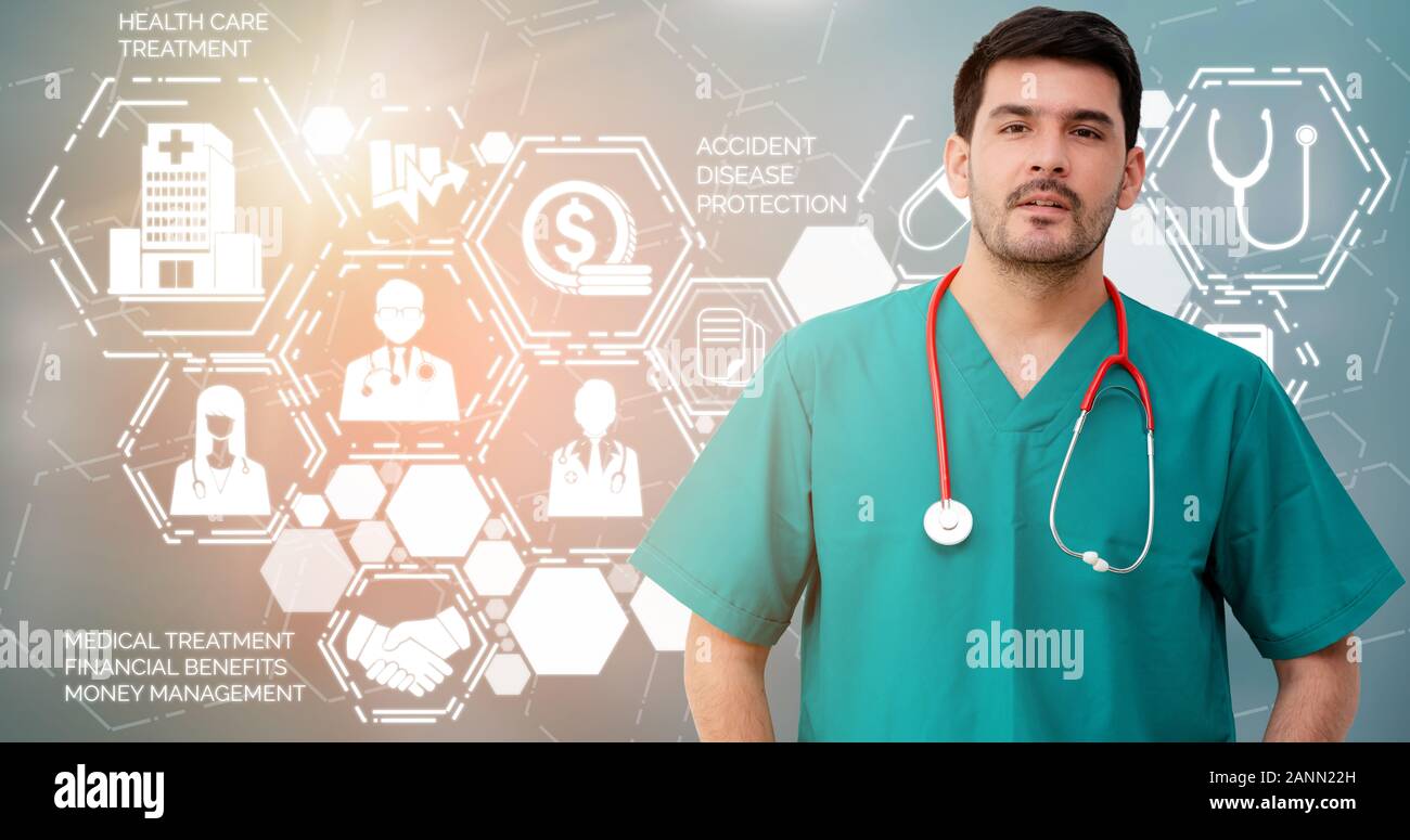 Medical Healthcare Concept Doctor In Hospital With Digital
