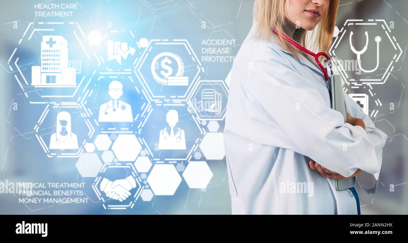 Medical Healthcare Concept Doctor In Hospital With Digital