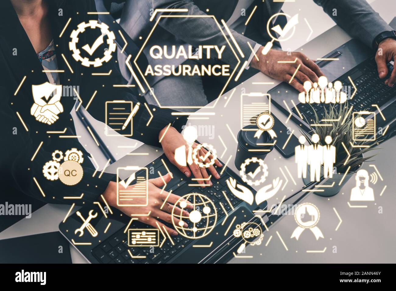 Quality Assurance and Quality Control Concept Modern graphic