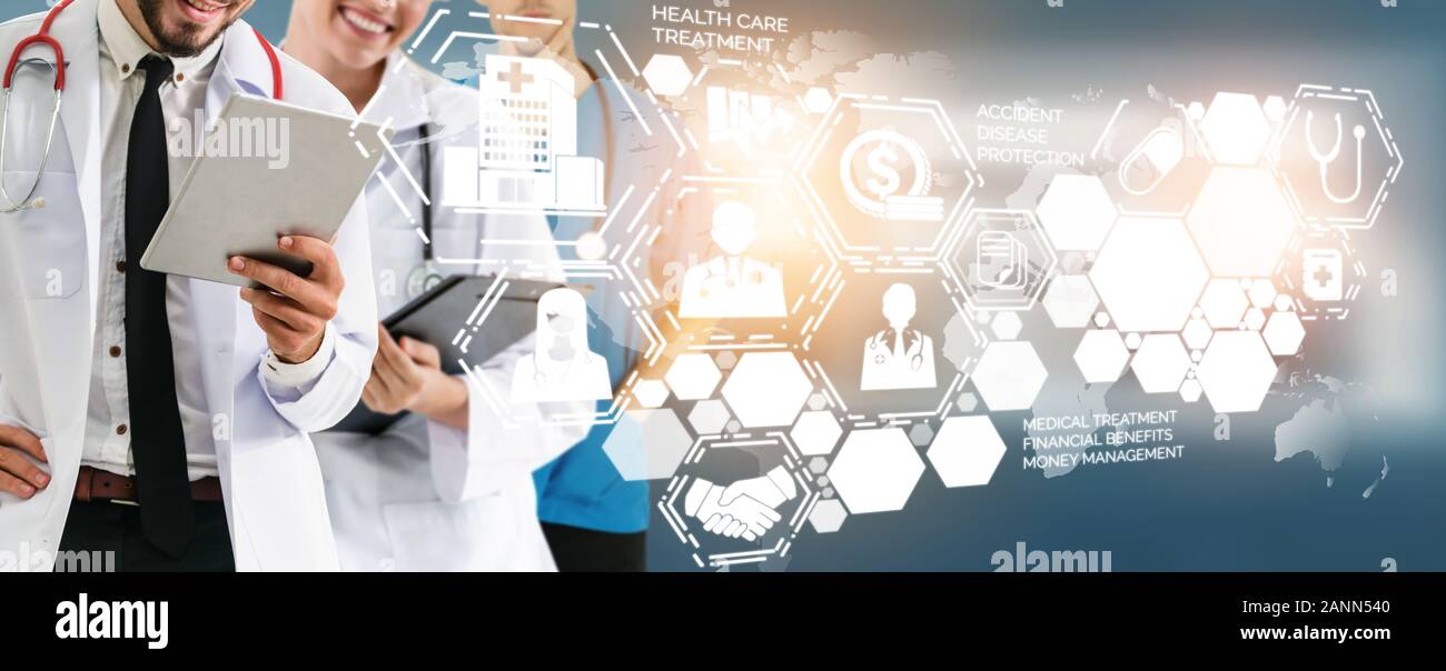 Medical Healthcare Concept Doctor In Hospital With Digital