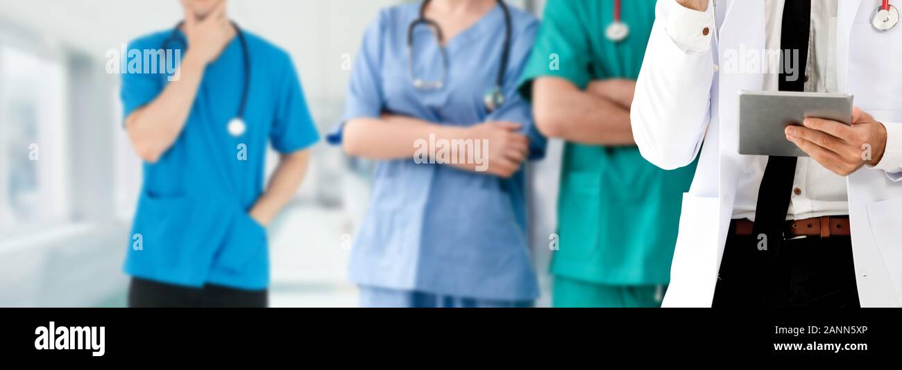 Healthcare people group. Professional doctor working in hospital office