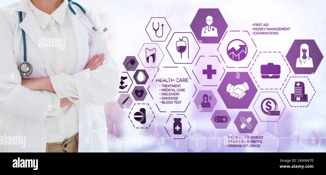Medical Healthcare Concept Doctor In Hospital With Digital
