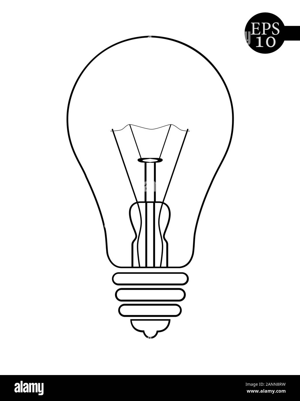 Lightbulb icon. Black light bulb vector illustration. Flat design